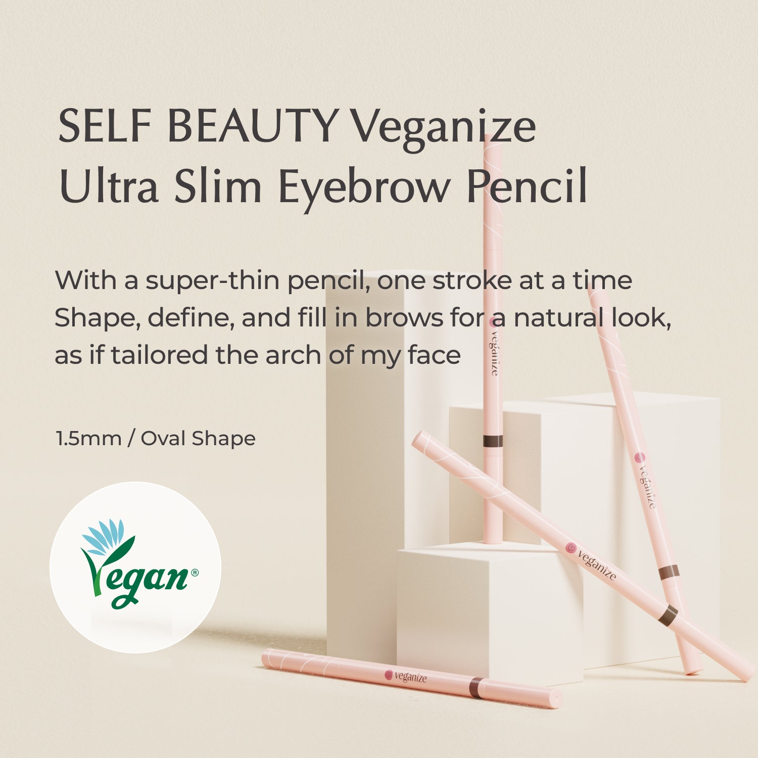 Self Beauty Veganize Ultra Slim EyeBrow Pencil 0.001oz - Vegan Cruelty Free - SELF BEAUTY