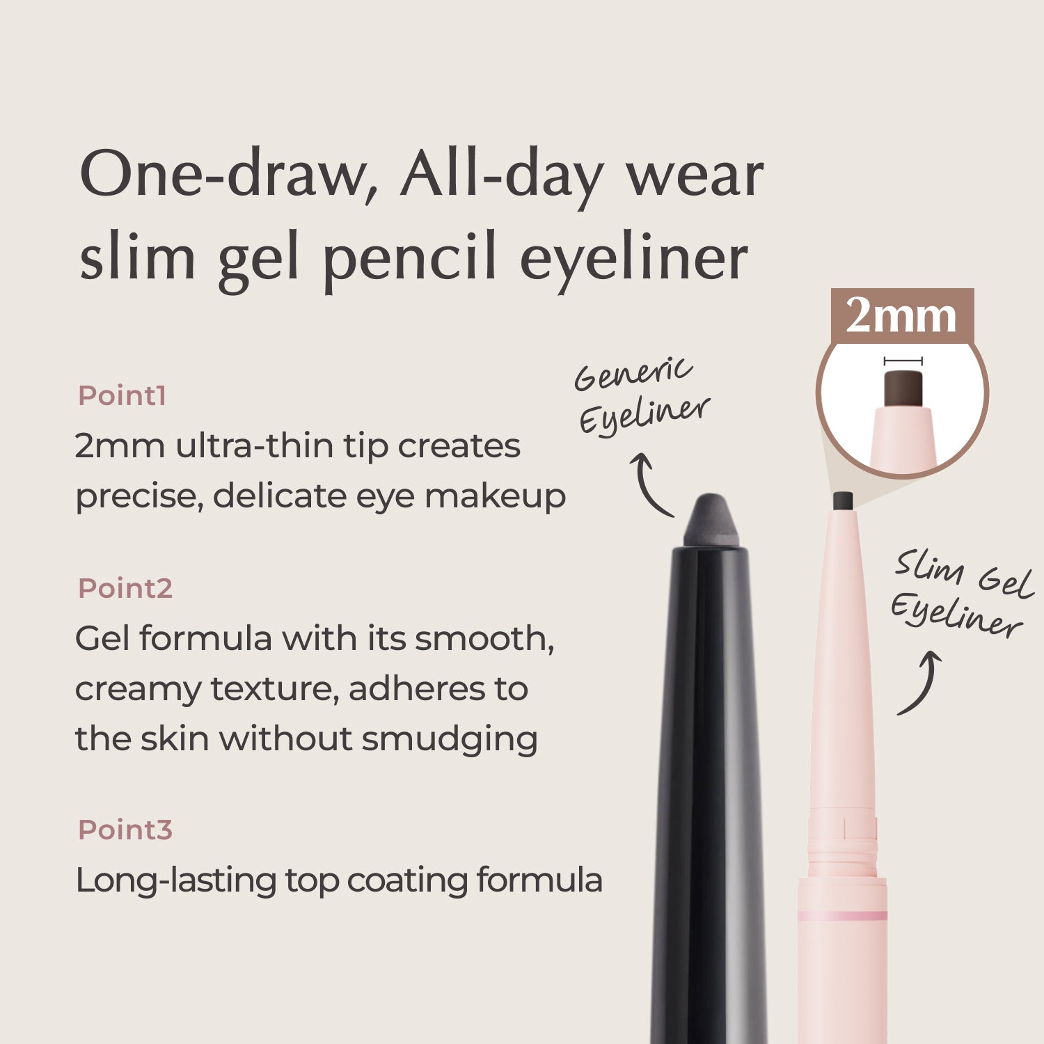 Self Beauty Veganize Slim Gel Pencil Eyeliner 0.004oz - Vegan Cruelty Free - SELF BEAUTY