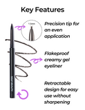 Ultra Slim Waterproof Gel Pencil Eyeliner 0.03oz 1g (2 shades) - SELF BEAUTY