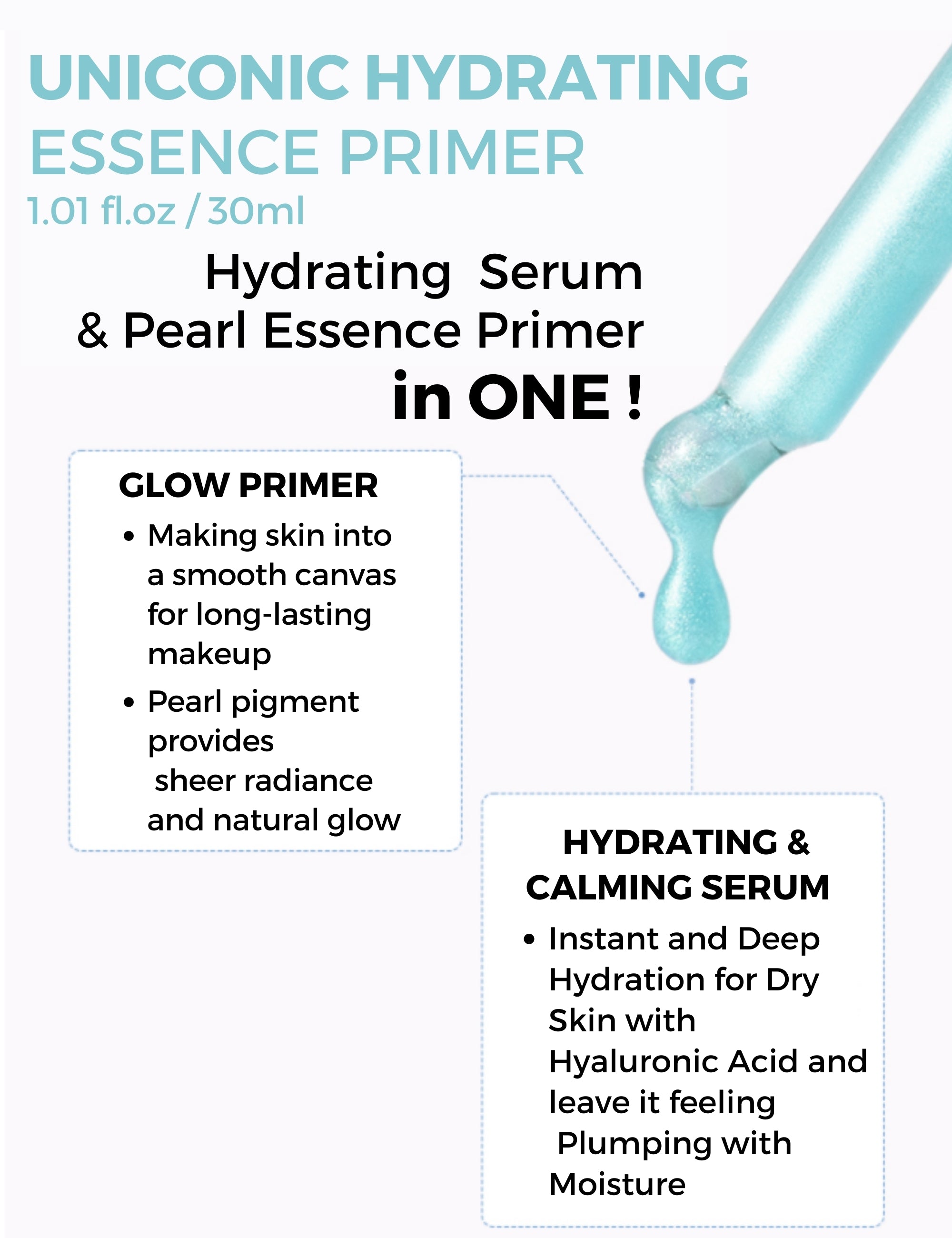UNICONIC Hydrating Glow Face Serum to Primer for Dry Skin 1.01fl.oz (30ml) - SELF BEAUTY